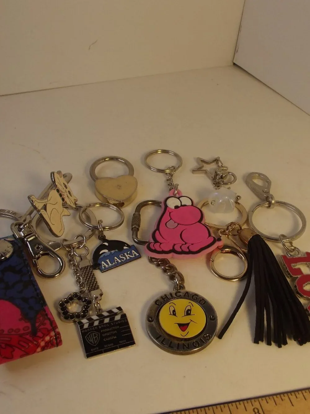 Lot of 10 Keychains / Purse Charms - Vera Bradley, Nerds, Chicago, Warner Bros